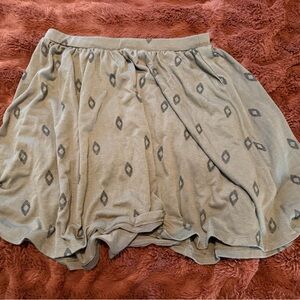 Light Olive Patterned Knit Skirt